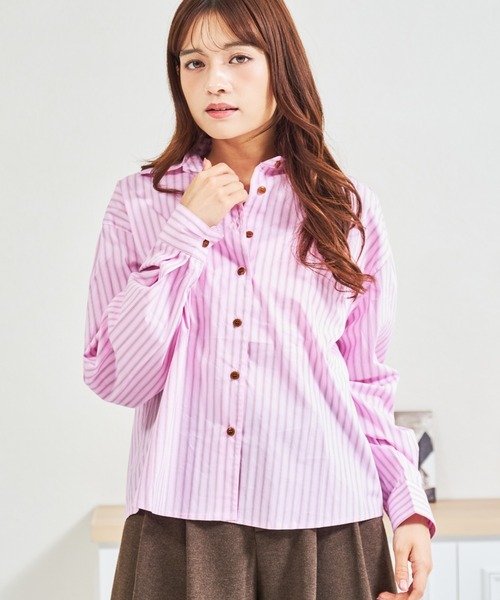 MISCH MASCH(ミッシュマッシュ)の「ZOZO限定 シュシュセットストライプシャツ(シャツ/ブラウス・レディース・ブルー/ピンク・フリ-)」の21枚目の写真