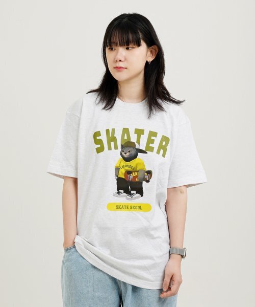 CREAM SODA LAB(クリームソーダラボ)の「グレー スケーター 半袖Tシャツ ライトグレー ライム(Tシャツ/カットソー・メンズ・その他・XX-LARGE/LARGE/MEDIUM/X-LARGE)」の5枚目の写真