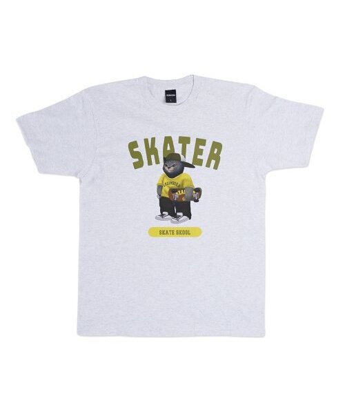 CREAM SODA LAB(クリームソーダラボ)の「グレー スケーター 半袖Tシャツ ライトグレー ライム(Tシャツ/カットソー・メンズ・その他・XX-LARGE/LARGE/MEDIUM/X-LARGE)」の7枚目の写真