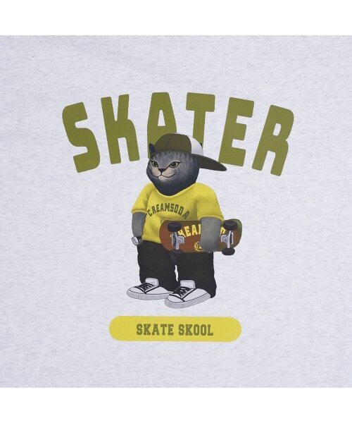 CREAM SODA LAB(クリームソーダラボ)の「グレー スケーター 半袖Tシャツ ライトグレー ライム(Tシャツ/カットソー・メンズ・その他・XX-LARGE/LARGE/MEDIUM/X-LARGE)」の8枚目の写真