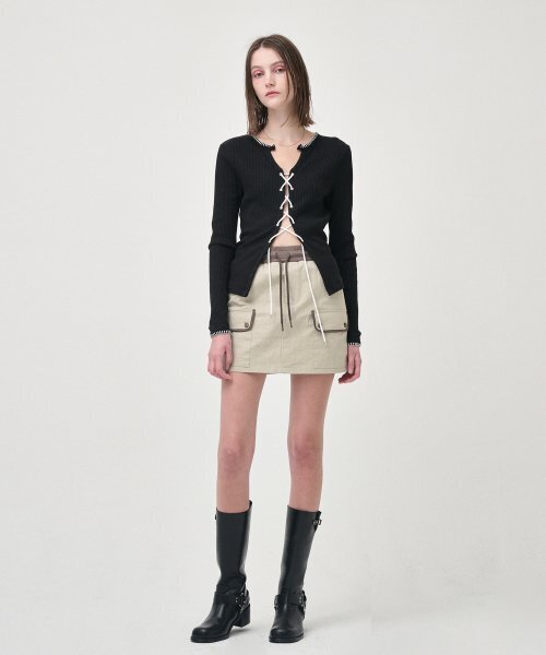 ETMON(エトモン)の「Cargo Banding Mini Skirt, Khaki Beige(スカート・レディース・その他・MEDIUM/SMALL)」の5枚目の写真