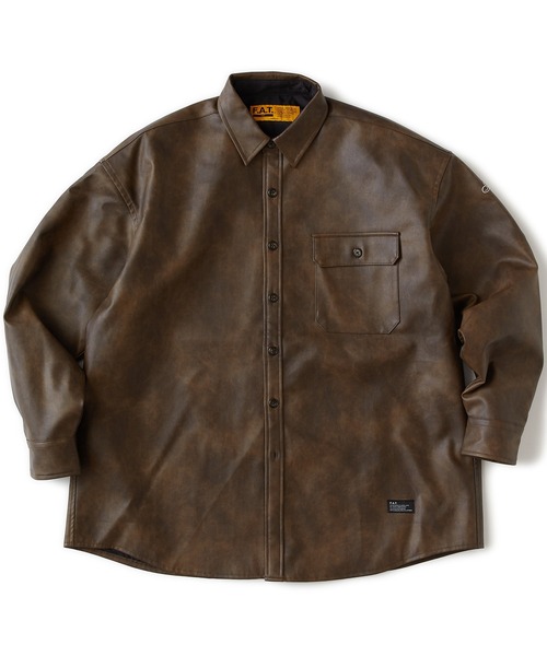 FAT（エフエイティー）の「HANGAR（シャツ/ブラウス・メンズ・ブラウン/ブラック・TITCH(M)/JUMBO(XXL)/FAT(XL)/SKINNY(L)）」の2枚目の写真