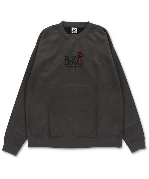 SPINNS（スピンズ）の「ひげおじさんフェイクスエードスウェット/バンド/刺繍ロゴ（スウェット・メンズ・チャコール/グレイッシュベージュ/アイボリー・ONESIZE）」の4枚目の写真