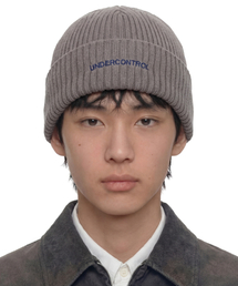 四季用薄手ロングビーニーコットンニット男女共用ロゴビーニーモ帽子 BEANIE / COLLEGE CREW / Mチャコール