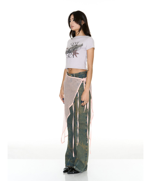 SETSETSET(セットセットセット)の「NET WRAP SKIRT PEACH(スカート・レディース・その他・FREE)」の2枚目の写真