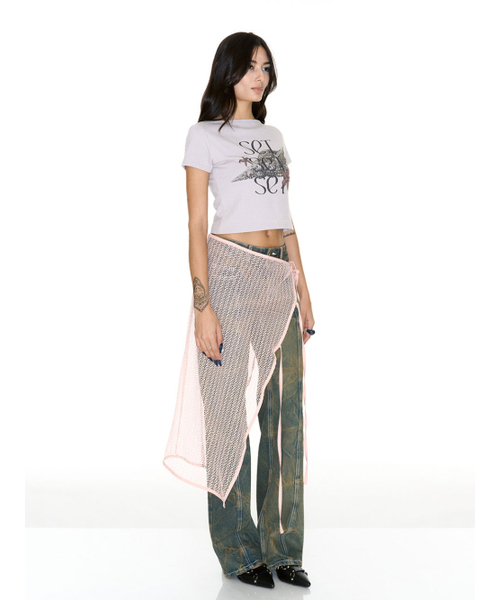 SETSETSET(セットセットセット)の「NET WRAP SKIRT PEACH(スカート・レディース・その他・FREE)」の5枚目の写真