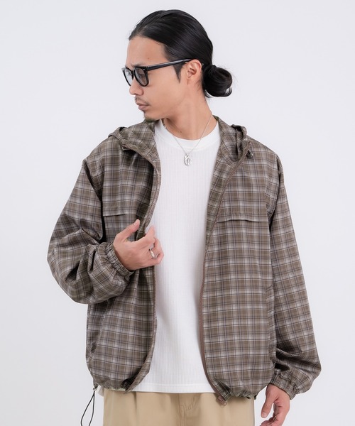 improves（インプローブス）の「チェック柄 ポリデュスポ パーカーブルゾン（ナイロンジャケット・メンズ・ブラウン/ブルー・X-LARGE/LARGE/MEDIUM/SMALL）」の3枚目の写真