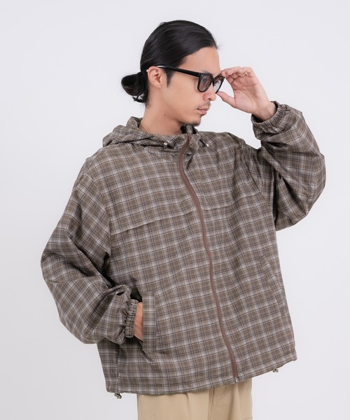 improves（インプローブス）の「チェック柄 ポリデュスポ パーカーブルゾン（ナイロンジャケット・メンズ・ブラウン/ブルー・X-LARGE/LARGE/MEDIUM/SMALL）」の7枚目の写真