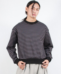 DEMARC（ドゥマーク）の「M STRIPE MEDIUM-FIT SWEATSHIRT - Black（スウェット）」