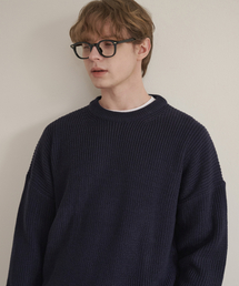 ESN（イーエスエヌ）の「パンチングラウンドネックオーバーサイズニットネイビー（ニット/セーター）」