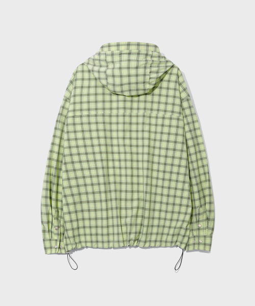 SECONDMONO（セカンドモノローグ）の「スナップチェックフードシャツジャケット[オリーブ]_SEJK011OLIVE（ナイロンジャケット・レディース・その他・SMALL/X-SMALL/MEDIUM/LARGE）」の5枚目の写真