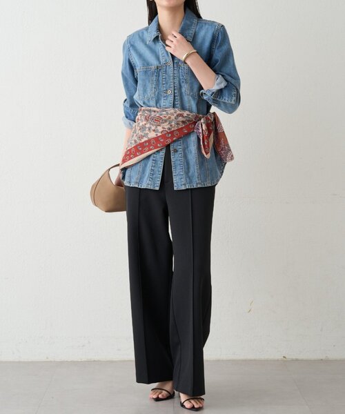 LOUNGEDRESS（ラウンジドレス）の「ボンディングパンツ（その他パンツ・レディース・ベージュ/ブラック・MEDIUM/SMALL）」の10枚目の写真