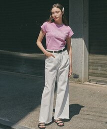 WIDE TUCK DENIM - WHITE
