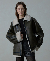 Baum Oversized Reversible Shearling Mustang_KHAKI