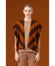 DAL（ダル）の「[ダルカシミヤ] バイカラー スモール ケープ_ブリック/ブラウン（カーディガン/ボレロ）」