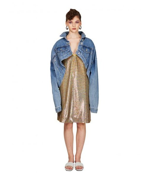 GREEDILOUS(グリディアス)の「オーバーサイズクロップデニムジャケット(デニムジャケット・レディース・その他・SMALL/MEDIUM/LARGE/X-SMALL)」の1枚目の写真