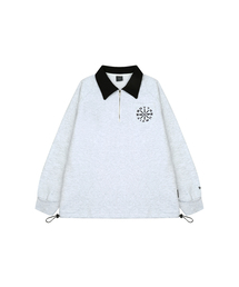 ストリングハーフジップ(1%MELANGE/BLACK)