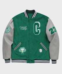 CONCEPTCOLLEGE（コンセプトカレッジ）の「Tennis Team Green & Gray Varsity Jacket [Unisex]（スタジャン）」