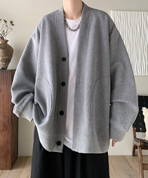 オーバーサイズワッフルスウェットカーディガン/ユニセックス