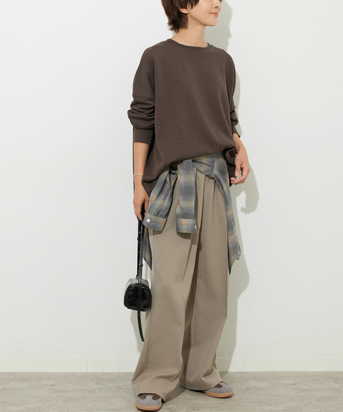 JOURNAL STANDARD relume(ジャーナルスタンダード レリューム)の「《追加3》オーバーサイズロングスウェット(スウェット・レディース・ブラック/ブラウン/ホワイト系その他・FREE)」の12枚目の写真