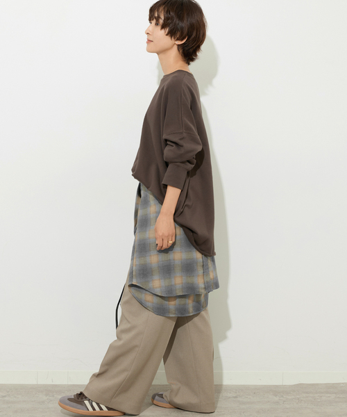 JOURNAL STANDARD relume(ジャーナルスタンダード レリューム)の「《追加3》オーバーサイズロングスウェット(スウェット・レディース・ブラック/ブラウン/ホワイト系その他・FREE)」の13枚目の写真