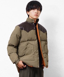 MinoriTY（マイノリティ）の「【MinoriTY select】PUレザーヨークデザイン切り替え配色中綿ブルゾン ダウンライク ジャケット メンズ ヘビーアウター 冬服 オーバーサイズ ルーズフィット ビッグシルエット（ダウンジャケット/コート）」