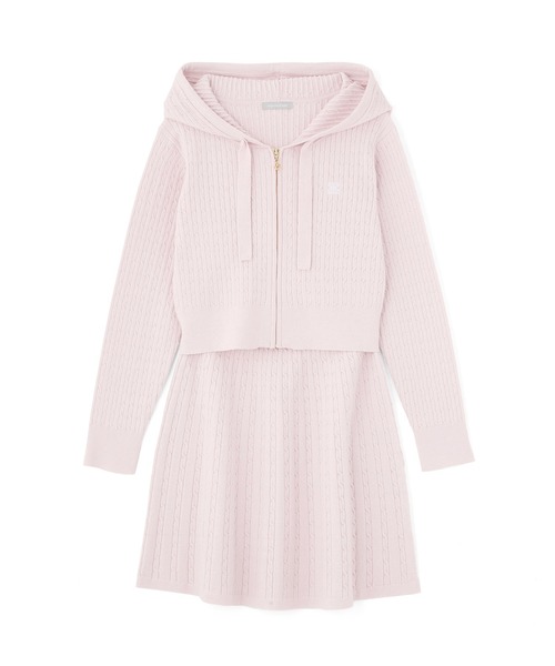 JILL by JILL STUART(ジルバイジルスチュアート)の「◇ケーブルニットパーカーセットアップ(ワンピース・レディース・グレー/ネイビー/イエロー/ピンク・FREE)」の16枚目の写真