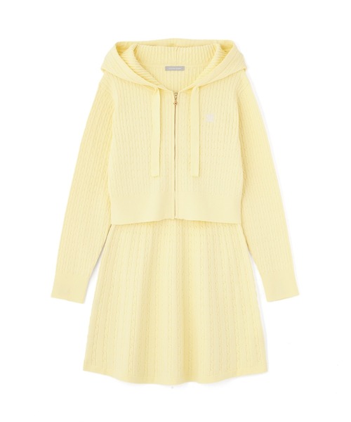 JILL by JILL STUART(ジルバイジルスチュアート)の「◇ケーブルニットパーカーセットアップ(ワンピース・レディース・グレー/ネイビー/イエロー/ピンク・FREE)」の5枚目の写真