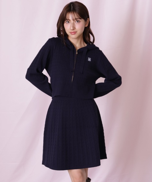 JILL by JILL STUART(ジルバイジルスチュアート)の「◇ケーブルニットパーカーセットアップ(ワンピース・レディース・グレー/ネイビー/イエロー/ピンク・FREE)」の10枚目の写真
