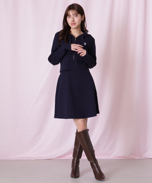 JILL by JILL STUART(ジルバイジルスチュアート)の「◇ケーブルニットパーカーセットアップ(ワンピース・レディース・グレー/ネイビー/イエロー/ピンク・FREE)」の14枚目の写真