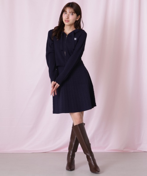 JILL by JILL STUART(ジルバイジルスチュアート)の「◇ケーブルニットパーカーセットアップ(ワンピース・レディース・グレー/ネイビー/イエロー/ピンク・FREE)」の13枚目の写真