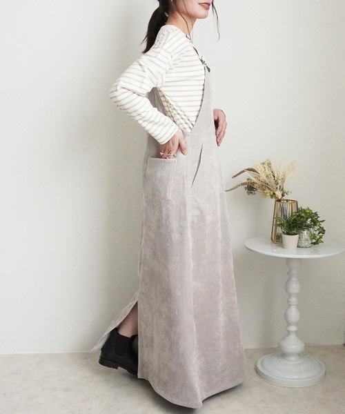 Emma(SELECT LEVERY)(エマ セレクトリベリー)の「コーデュロイジャンパースカート(サロペット/オーバーオール・レディース・パープル/アイボリー/カーキ/ブラック・MEDIUM/LARGE)」の17枚目の写真