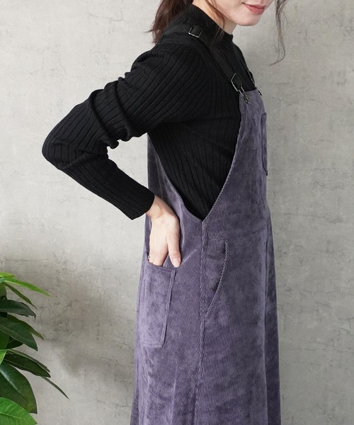 Emma(SELECT LEVERY)(エマ セレクトリベリー)の「コーデュロイジャンパースカート(サロペット/オーバーオール・レディース・パープル/アイボリー/カーキ/ブラック・MEDIUM/LARGE)」の11枚目の写真