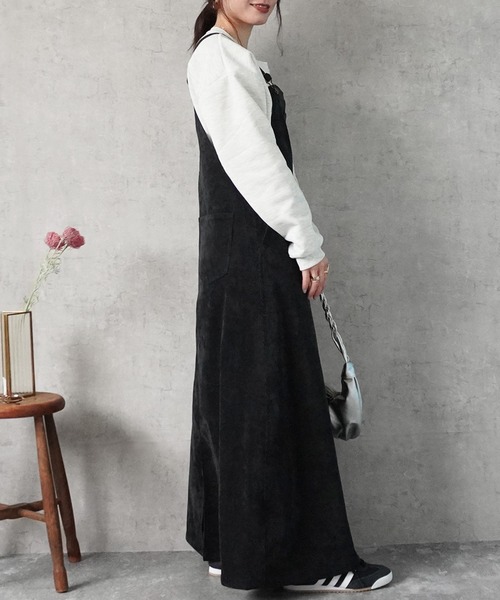 Emma(SELECT LEVERY)(エマ セレクトリベリー)の「コーデュロイジャンパースカート(サロペット/オーバーオール・レディース・パープル/アイボリー/カーキ/ブラック・MEDIUM/LARGE)」の19枚目の写真