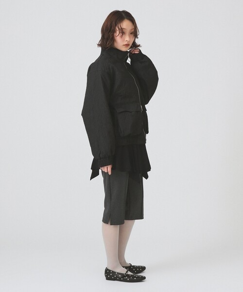 Ray BEAMS（レイビームス）の「ジャカード 中綿 スタンド ブルゾン（ブルゾン・レディース・ホワイト系その他6/ブラック・0/1）」の8枚目の写真