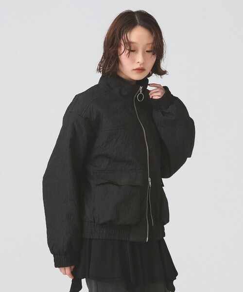 Ray BEAMS（レイビームス）の「ジャカード 中綿 スタンド ブルゾン（ブルゾン・レディース・ホワイト系その他6/ブラック・0/1）」の10枚目の写真