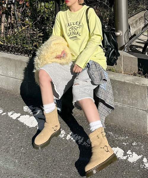 Alley Tokyo(アリートーキョー)の「レイヤードしてる風ダメージロンT(Tシャツ/カットソー・レディース・ブルー/イエロー・FREE)」の18枚目の写真