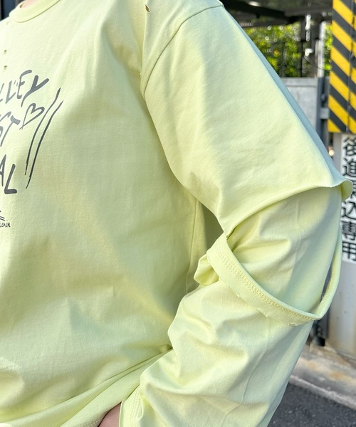 Alley Tokyo(アリートーキョー)の「レイヤードしてる風ダメージロンT(Tシャツ/カットソー・レディース・ブルー/イエロー・FREE)」の16枚目の写真