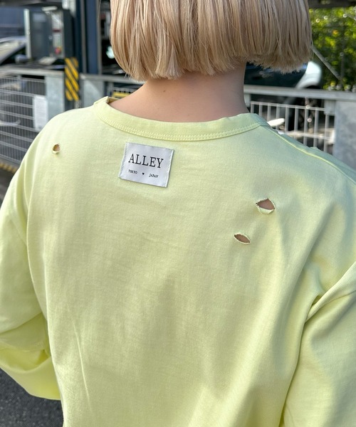 Alley Tokyo(アリートーキョー)の「レイヤードしてる風ダメージロンT(Tシャツ/カットソー・レディース・ブルー/イエロー・FREE)」の14枚目の写真