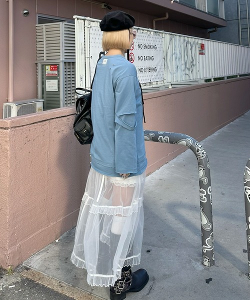 Alley Tokyo(アリートーキョー)の「レイヤードしてる風ダメージロンT(Tシャツ/カットソー・レディース・ブルー/イエロー・FREE)」の6枚目の写真