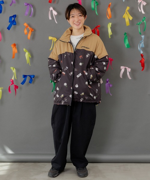 ScoLar Parity（スカラーパリティ）の「353139：ラビルの寿司づくし 中綿入りブルゾン（ブルゾン・レディース・ブラック/アイボリー・M）」の4枚目の写真