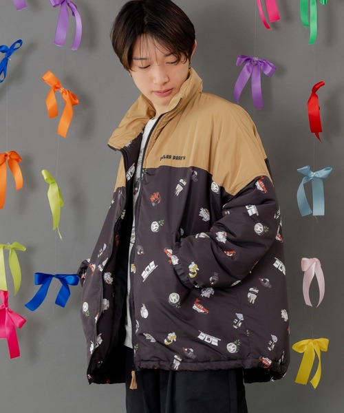 ScoLar Parity（スカラーパリティ）の「353139：ラビルの寿司づくし 中綿入りブルゾン（ブルゾン・レディース・ブラック/アイボリー・M）」の5枚目の写真