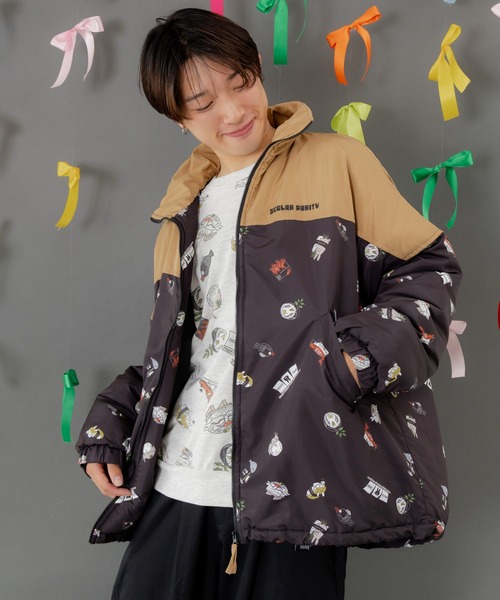 ScoLar Parity（スカラーパリティ）の「353139：ラビルの寿司づくし 中綿入りブルゾン（ブルゾン・レディース・ブラック/アイボリー・M）」の6枚目の写真