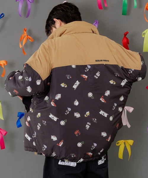 ScoLar Parity（スカラーパリティ）の「353139：ラビルの寿司づくし 中綿入りブルゾン（ブルゾン・レディース・ブラック/アイボリー・M）」の8枚目の写真