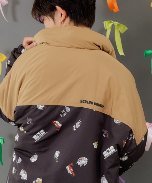 ScoLar Parity（スカラーパリティ）の「353139：ラビルの寿司づくし 中綿入りブルゾン（ブルゾン・レディース・ブラック/アイボリー・M）」の9枚目の写真
