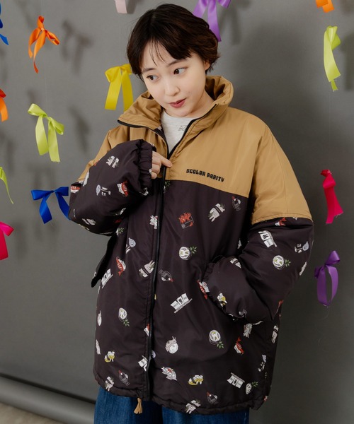 ScoLar Parity（スカラーパリティ）の「353139：ラビルの寿司づくし 中綿入りブルゾン（ブルゾン・レディース・ブラック/アイボリー・M）」の10枚目の写真