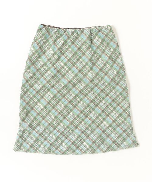 Vini(ヴィニ)の「チェックシアーレイヤードスカート(スカート・レディース・ネイビー/グリーン・MEDIUM)」の5枚目の写真