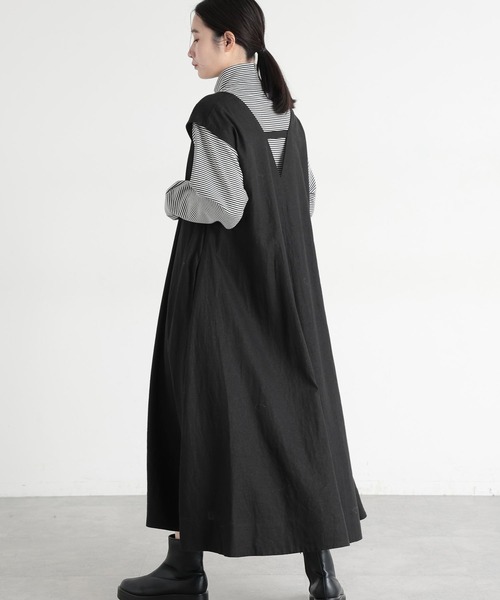 studio CLIP（スタディオクリップ）の「《natural by clip》LRフレアジャンパースカート[プチサイズあり]（ジャンパースカート・レディース・ブラック/ベージュ/チェック・PF/FREE）」の17枚目の写真