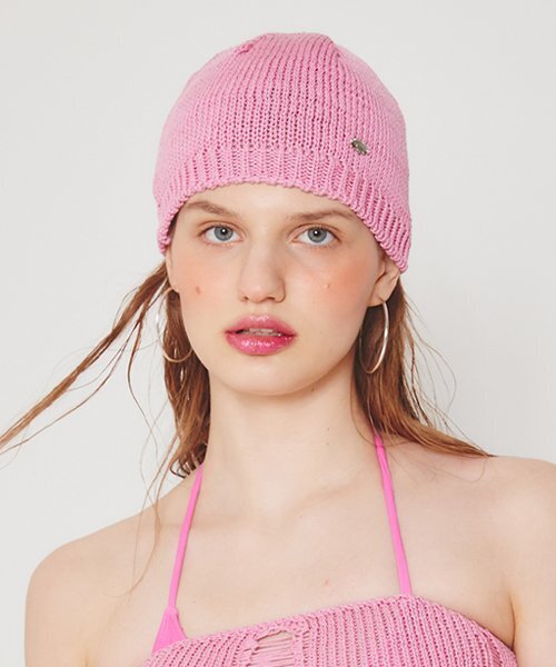 CRANK(クランク)の「メタルロゴニットビーニー_ピンク(ニットキャップ/ビーニー・レディース・その他・FREE)」の1枚目の写真