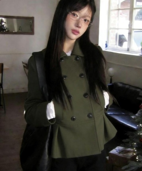 semplice（センプリチェ）の「ショートコート（その他アウター・レディース・グレー/ブラック/ネイビー/ベージュ/カーキ/ブラウン・F）」の5枚目の写真